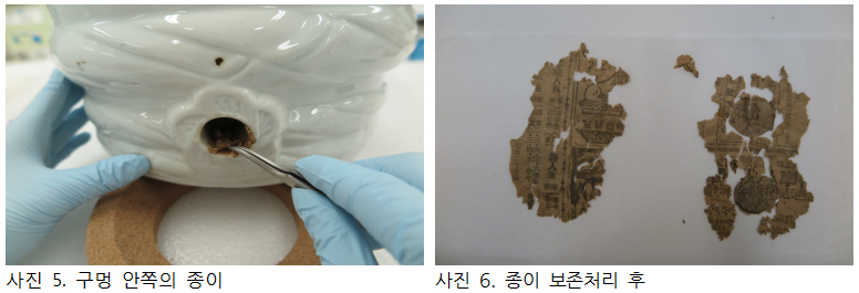 구멍 안쪽의 종이 존처리 후 구멍 안쪽의 종이 존처리 후