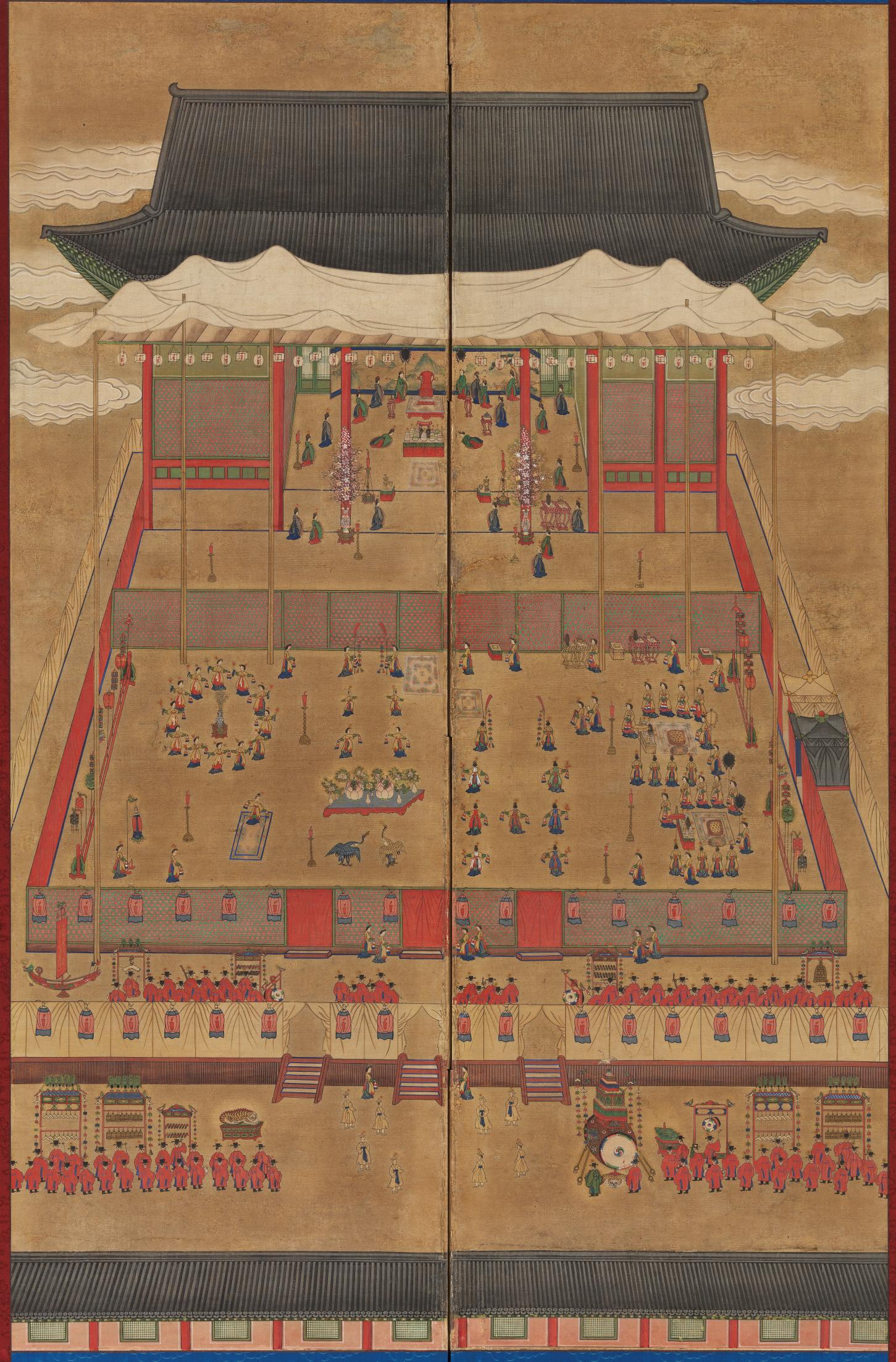 신축진찬도 병풍