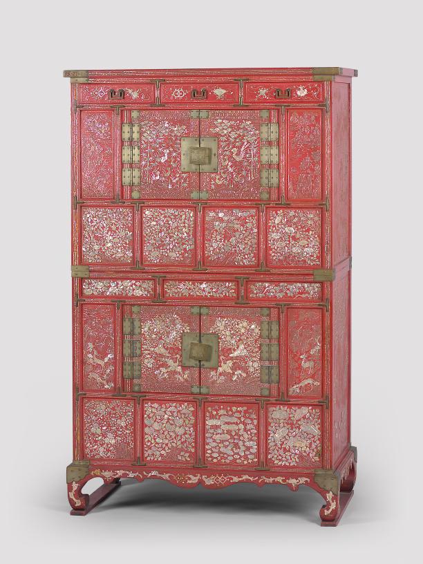 나전주칠이층농