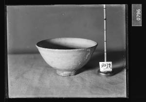 분청사기완 유리건판