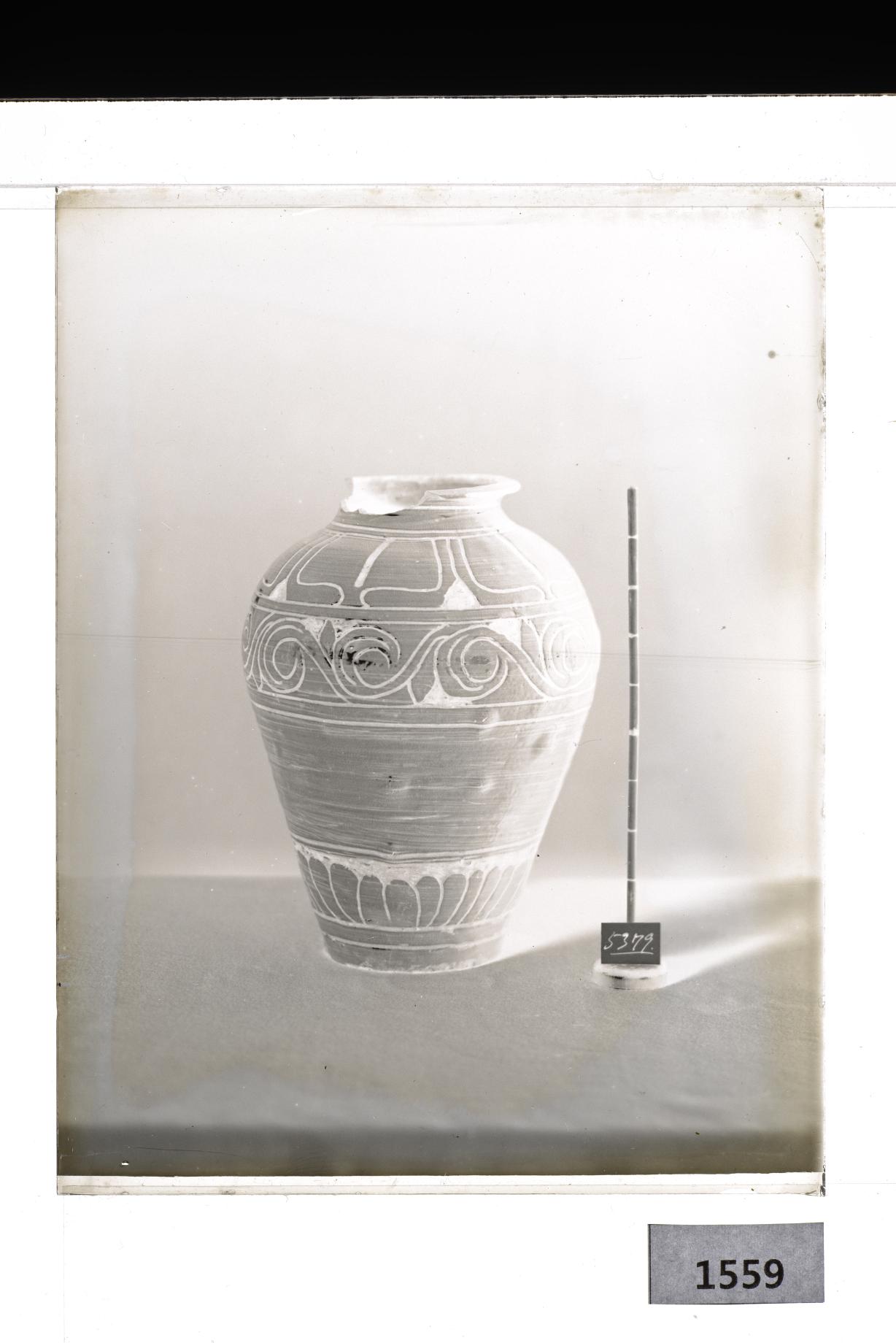 분청사기박지연화문병 유리건판