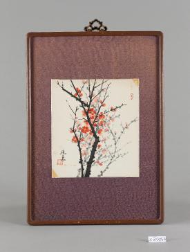 수묵채색매화그림