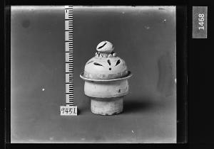 백자투각향로 유리건판