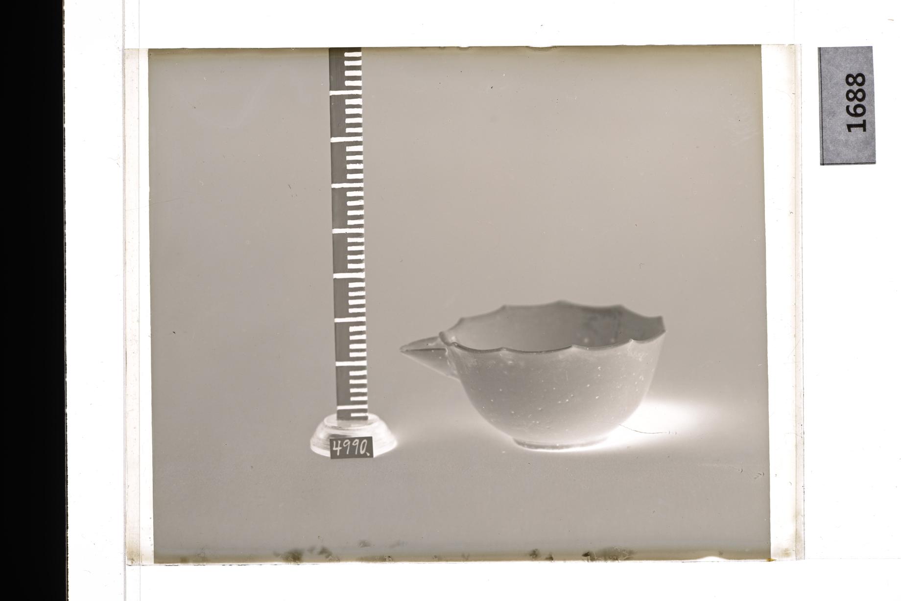 백자편구발 유리건판