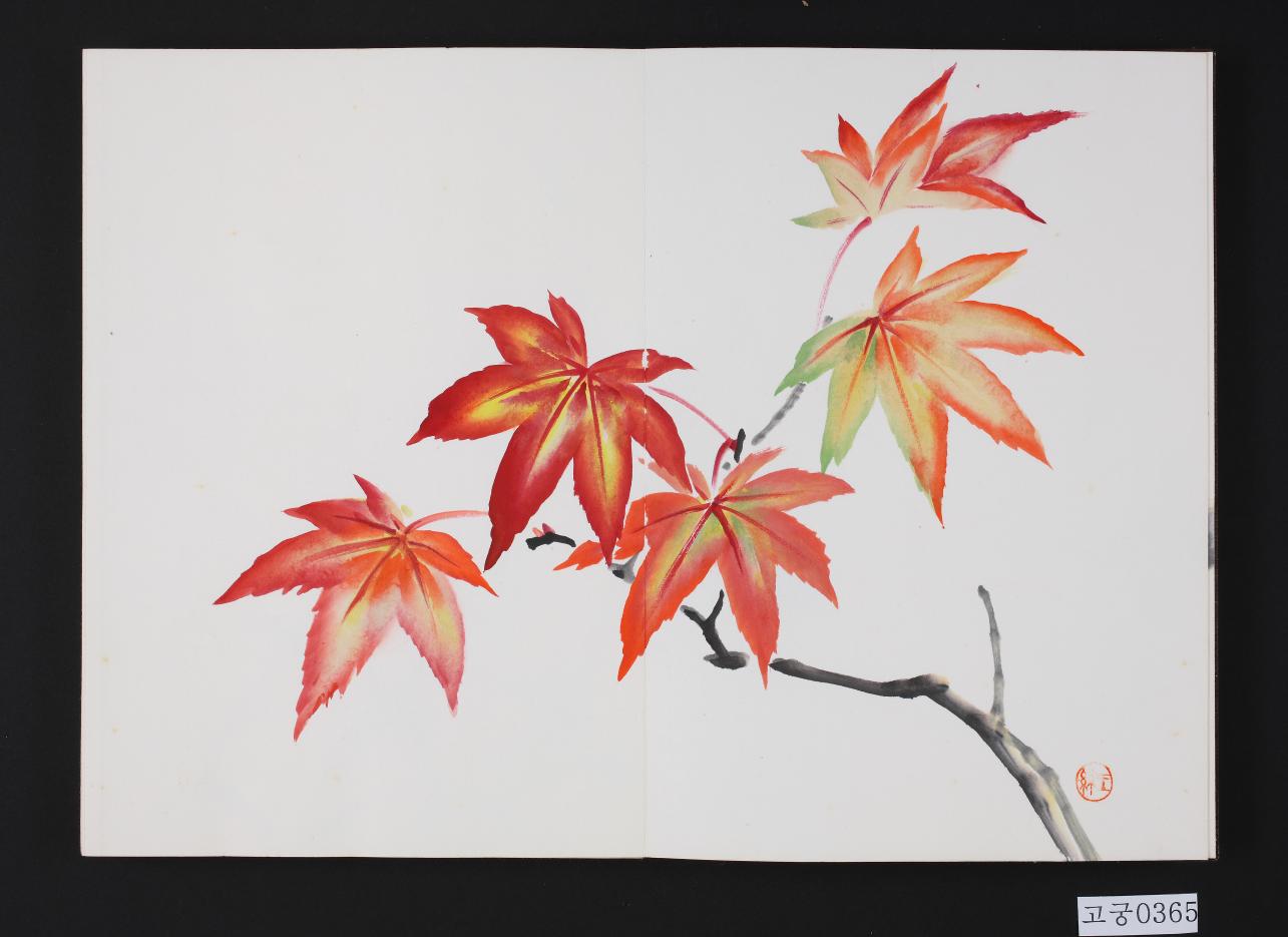 채색화훼산수화첩