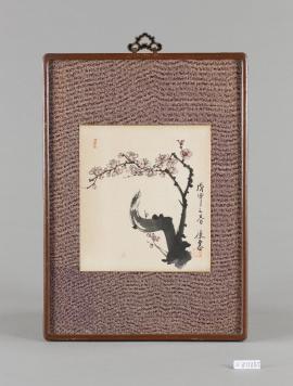 수묵채색매화그림