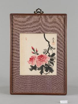 수묵채색장미그림