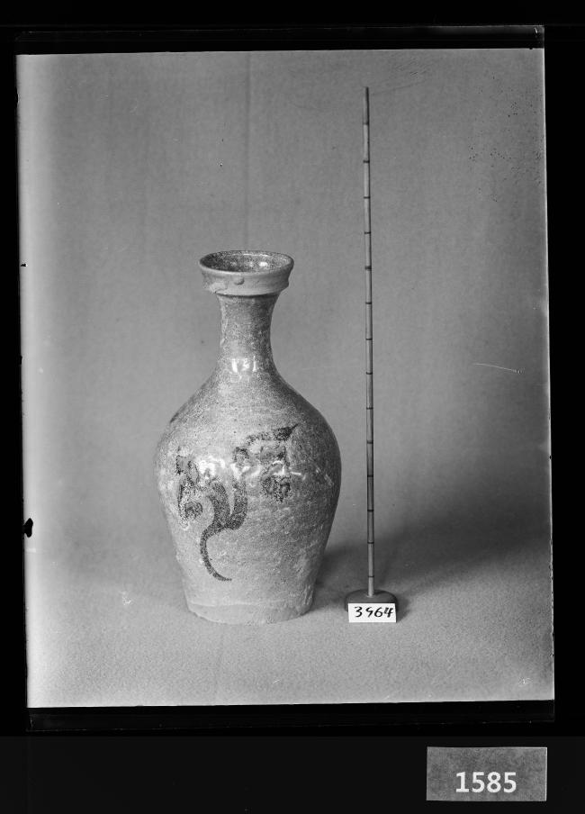 청자철화당초문반구병 유리건판