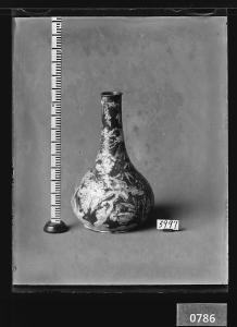 백자청화동채양각십장생문병 유리건판