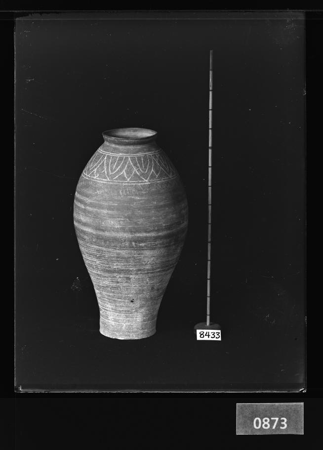 도기음각연판문병 유리건판