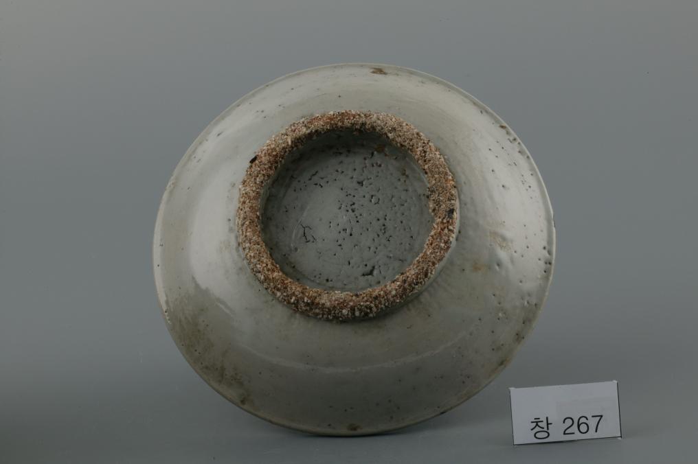 백자청화수자무늬접시